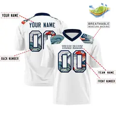 Navy White Ukiyo-e Auspicious Clouds Graffiti Football Jersey 2
