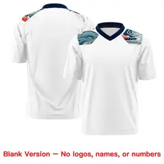 Navy White Ukiyo-e Auspicious Clouds Graffiti Football Jersey 7