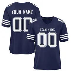 Navy White-White Classic Mesh Authentic Football Jersey