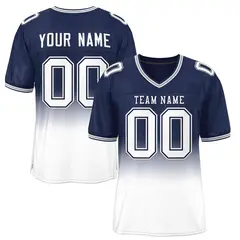 Navy White White-Navy Gradient Football Jersey