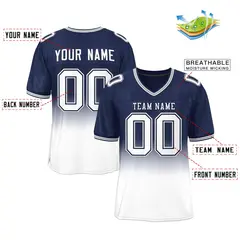 Navy White White-Navy Gradient Football Jersey 2