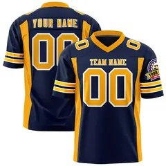 Navy Yellow Authentic Football Jersey Insert Color Design 1