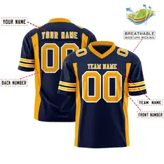 Navy Yellow Authentic Football Jersey Insert Color Design 2