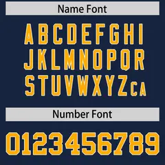 Navy Yellow Authentic Football Jersey Insert Color Design 4