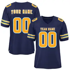 Navy Yellow Classic Mesh Authentic Football Jersey 1