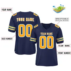 Navy Yellow Classic Mesh Authentic Football Jersey 2