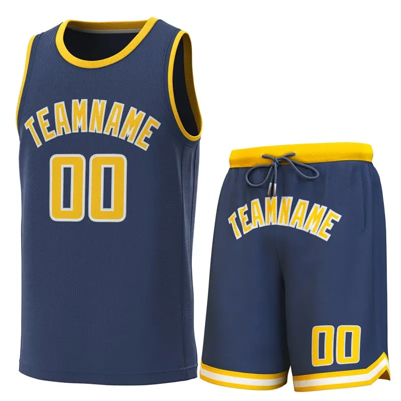 Navy Yellow Classic Sets Basketball Jersey