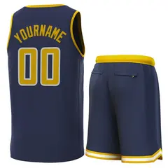 Navy Yellow Classic Sets Basketball Jersey 3