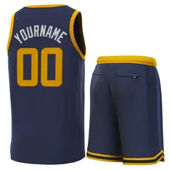 Navy Yellow Classic Sets Basketball Jersey 3