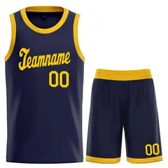 Navy Yellow Classic Sets Basketball Uniform Jersey