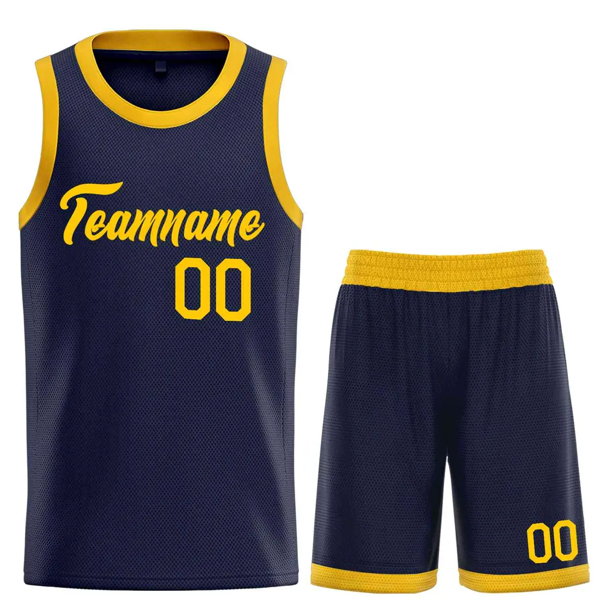 Navy Yellow Classic Sets Sports Uniform Basketball Jersey