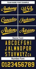 Navy Yellow Classic Team Basketball Jersey 3