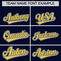Navy Yellow Faux Leather Letterman Jacket Full-Snap Varsity 3