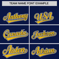Navy Yellow Floral Gradient Full Button Baseball Jersey 3