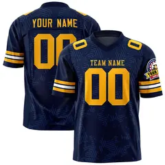 Navy Yellow Graffiti Line Design Authentic Football Jersey