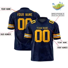 Navy Yellow Graffiti Line Design Authentic Football Jersey 2