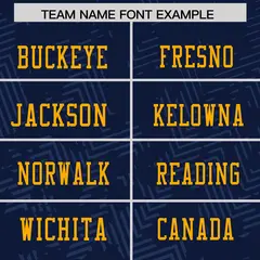 Navy Yellow Graffiti Line Design Authentic Football Jersey 3
