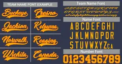 Navy Yellow-Orange Classic Authentic Baseball Jersey 3