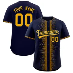 Navy Yellow Phonetic Rhythm Authentic Baseball Jersey 1