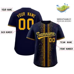 Navy Yellow Phonetic Rhythm Authentic Baseball Jersey 2