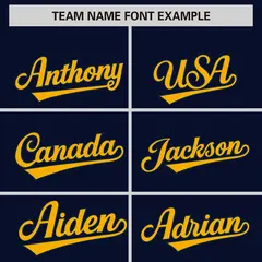 Navy Yellow Phonetic Rhythm Authentic Baseball Jersey 3