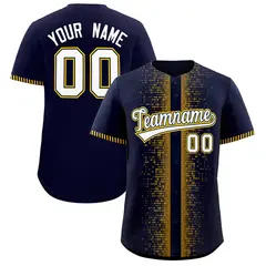 Navy Yellow Phonetic Rhythm Authentic Baseball Jersey 1