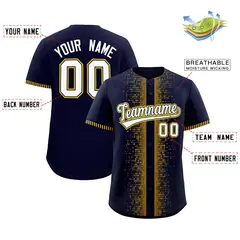 Navy Yellow Phonetic Rhythm Authentic Baseball Jersey 2