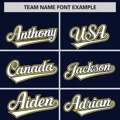 Navy Yellow Phonetic Rhythm Authentic Baseball Jersey 3