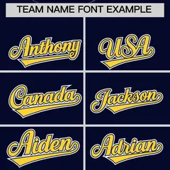 Navy Yellow Raglan Full-Snap Varsity Faux Leather Letterman Jacket 3