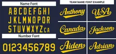 Navy Yellow Solid Classic Authentic Baseball Jersey 3