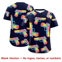 Navy Yellow Sugar-Coated Firepower Graffiti Baseball Jersey 4