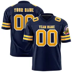 Navy Yellow-White Classic Authentic Football Jersey