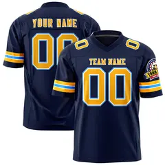 Navy Yellow-White Classic Authentic Football Jersey 1