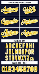 Navy Yellow-White Classic Basketball Jersey 2