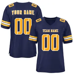 Navy Yellow-White Classic Mesh Authentic Football Jersey 1