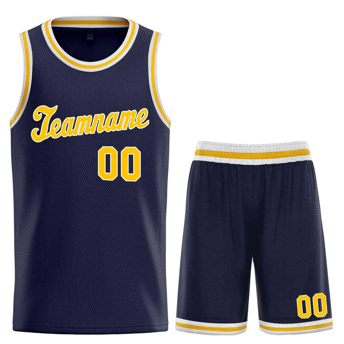 Navy Yellow-White Classic Sets Basketball Uniform Jersey