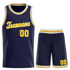 Navy Yellow-White Classic Sets Basketball Uniform Jersey