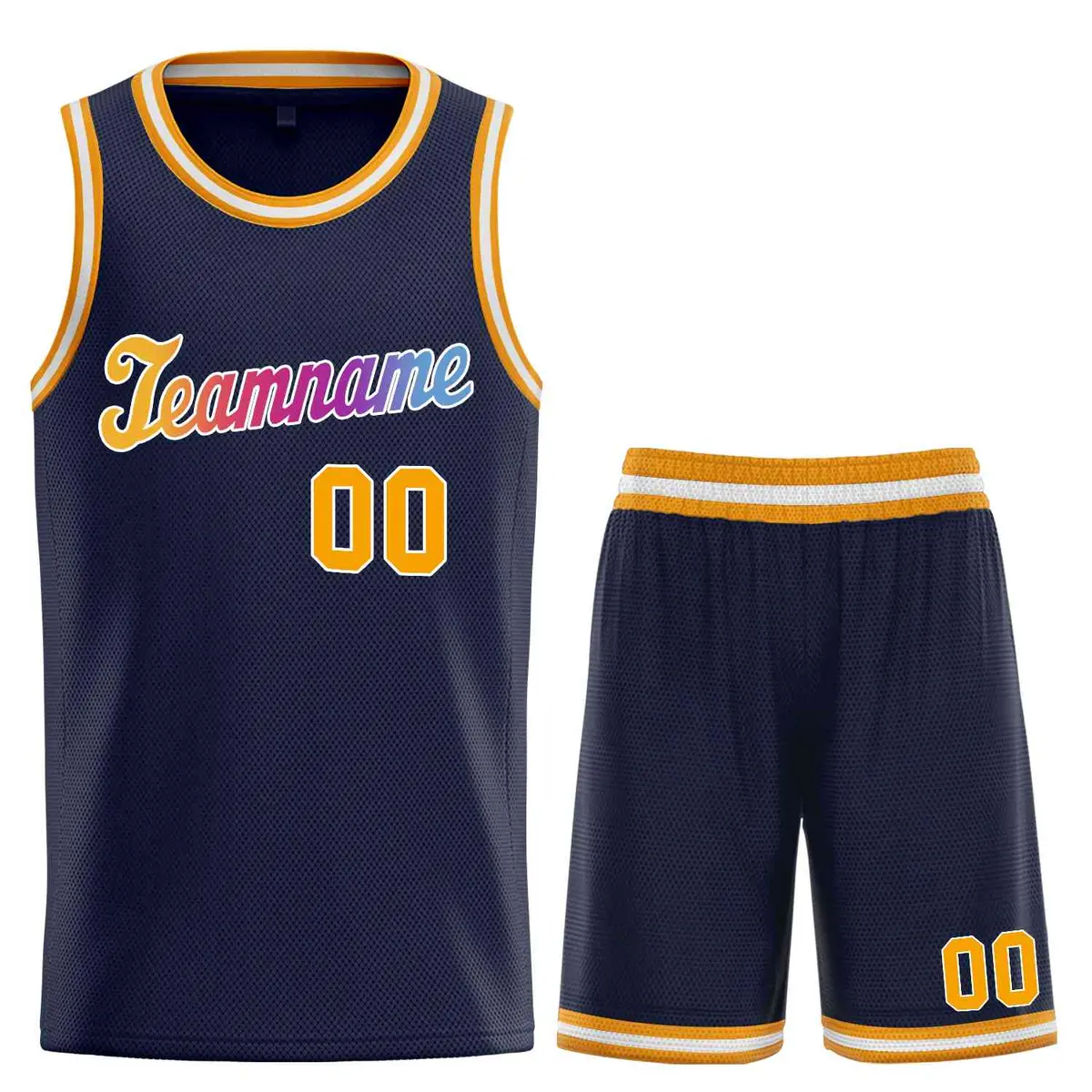 Navy Yellow-White Classic Sets Basketball Uniform Jersey