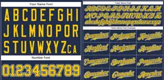 Navy Yellow-White Classic Style Authentic Baseball Jersey 3