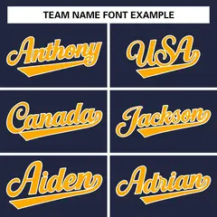 Navy Yellow-White Classic Style Authentic Baseball Jersey 3