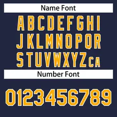 Navy Yellow-White Classic Style Authentic Baseball Jersey 4