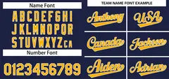 Navy Yellow-White Classic Style Authentic Baseball Jersey 3