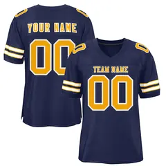 Navy Yellow-White Classic Style Authentic Football Jersey 1