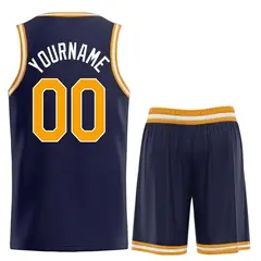 Navy Yellow-White Heal Classic Basketball Jersey Sets 2