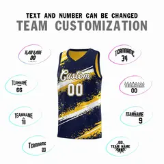 Navy Yellow White Reversible Basketball Jersey Stellar Strike Series 2