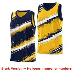 Navy Yellow White Reversible Basketball Jersey Stellar Strike Series 7