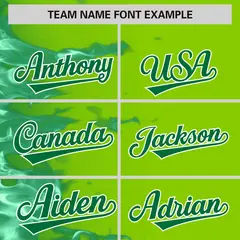 Neon Green 3D Flame Design Authentic Baseball Jersey 3