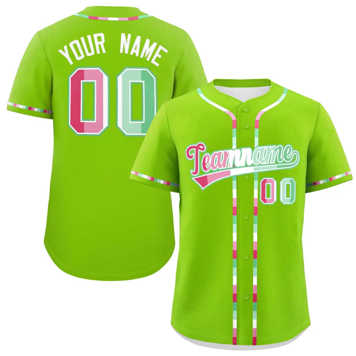 Neon Green Abrosexual Pride Month Baseball Jersey