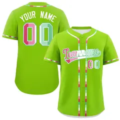 Neon Green Abrosexual Pride Month Baseball Jersey 1