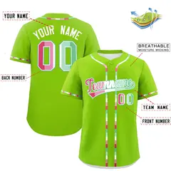Neon Green Abrosexual Pride Month Baseball Jersey 2
